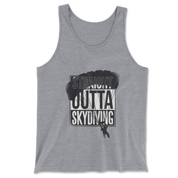 Straight Outta Skydiving Men/Unisex Tank in Athletic Heather color